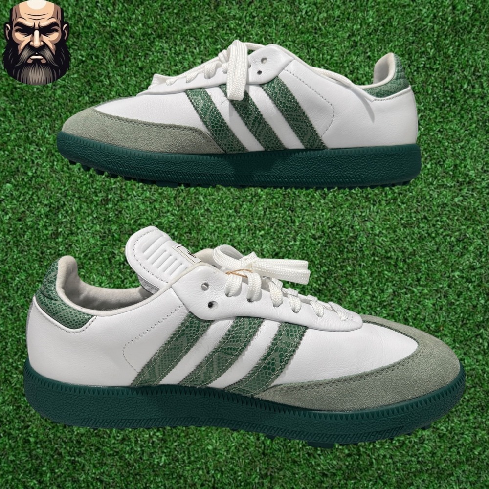adidas Samba x Barstool Golf Shoes Green White KJ1954 Men's Size 7 - Picture 3 of 7